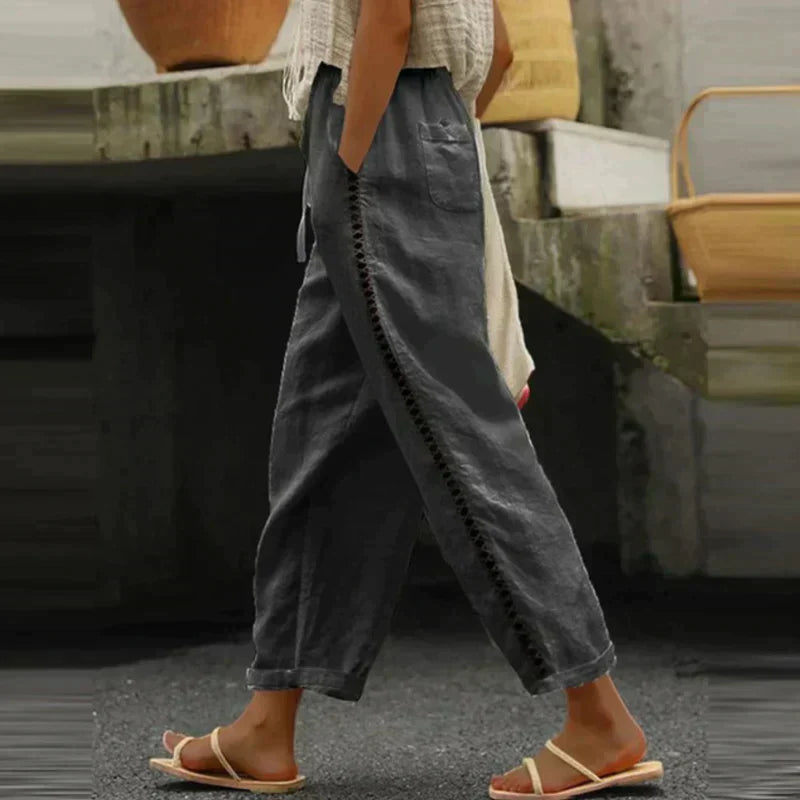 Pantaloni casual donna comodi e versatili, perfetti per look primaverili ed estivi con stile.