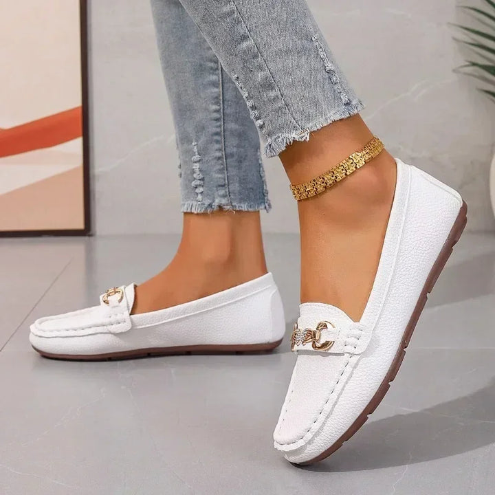 Scarpe donna casual estive, mocassini slip-on con soletta imbottita e tocco farfalla.