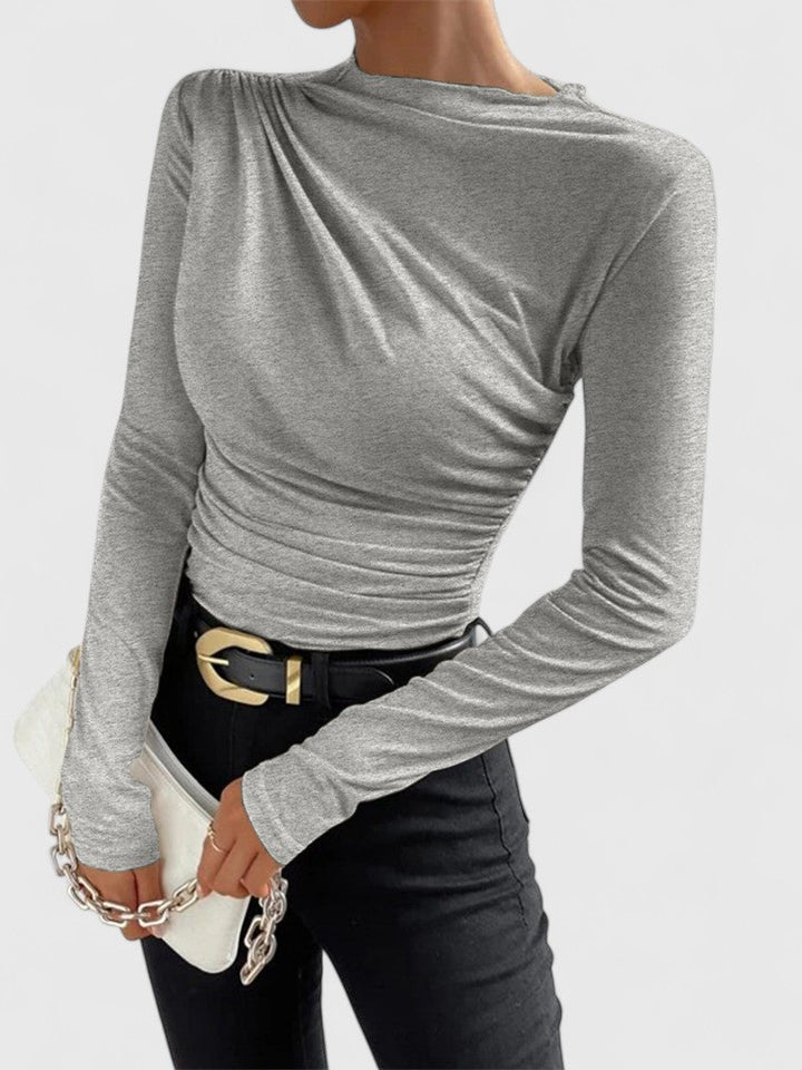 Camicetta donna comoda a maniche lunghe, stile versatile per look eleganti o casual, per tutti i giorni. [[lstfy-media:7]]