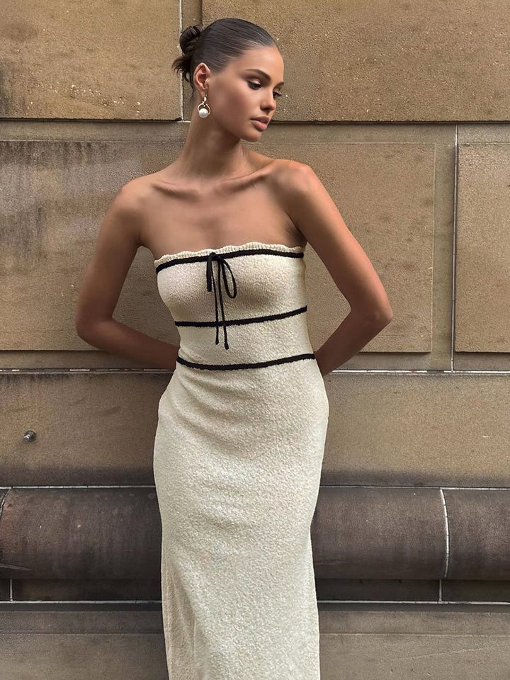 Abito tubino midi elegante da donna, stile chic. Perfetto per serate e cocktail.