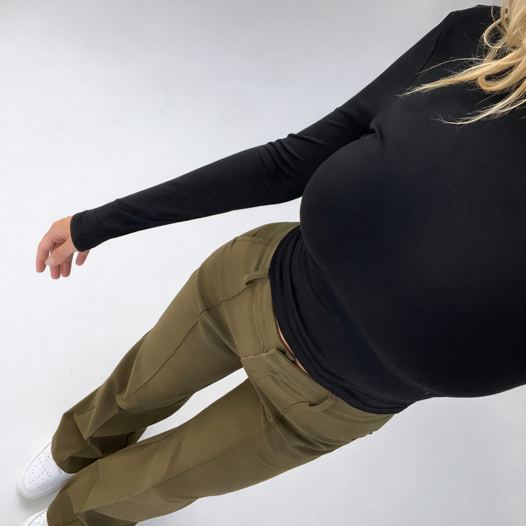Pantaloni donna moda vita alta taglio dritto, abbigliamento versatile ed elegante per la primavera.