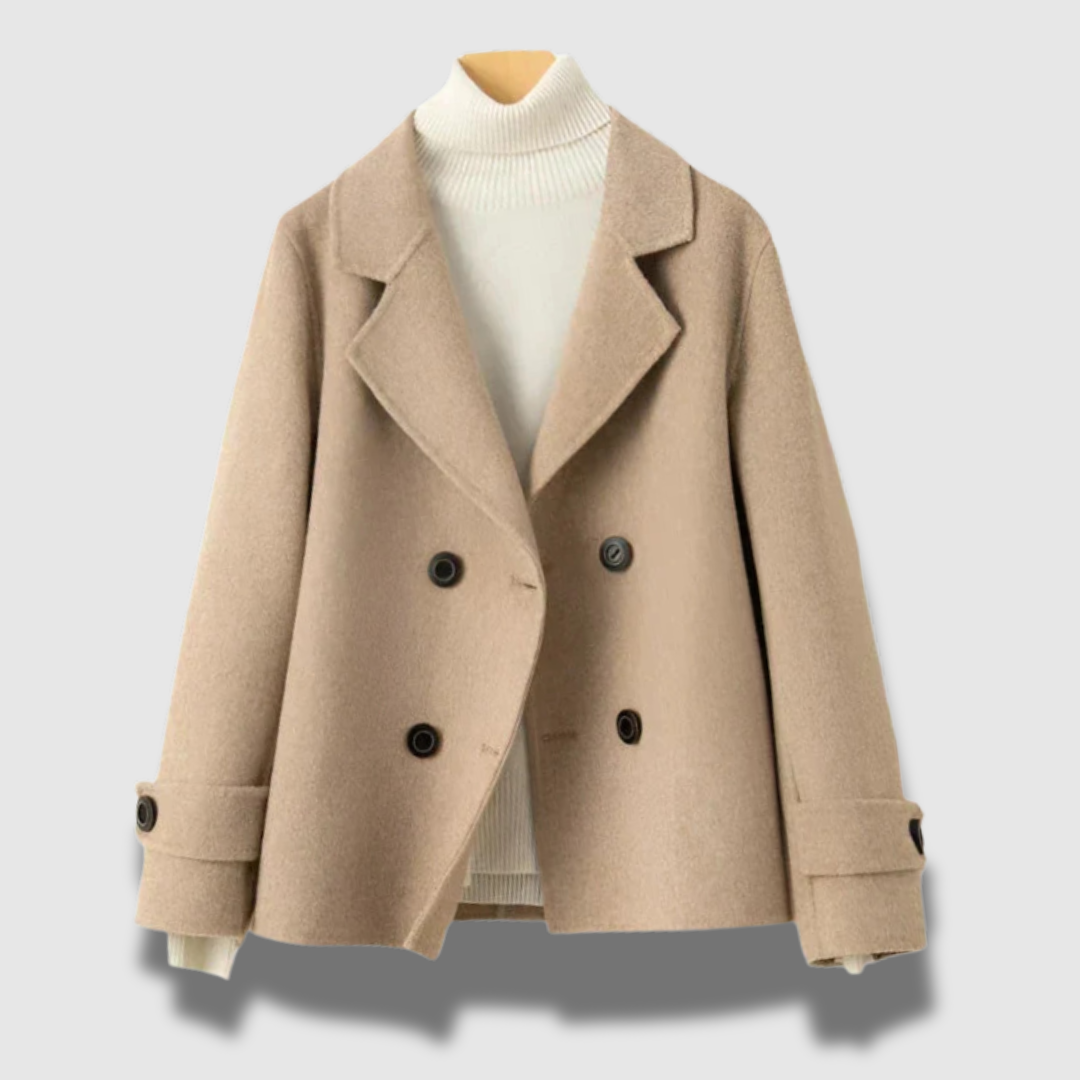 Giacca blazer doppiopetto donna, slim fit. Abbigliamento chic per occasioni casual o formali.