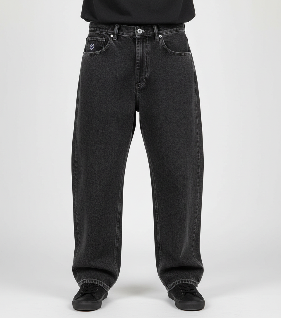 Jeans baggy da uomo comodi, ideali per un look streetwear rilassato e alla moda.