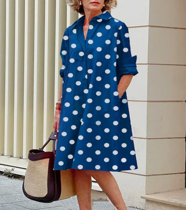 Vestito midi chemisier donna, perfetto per primavera/estate. Stile fluido, eleganza casual quotidiana.