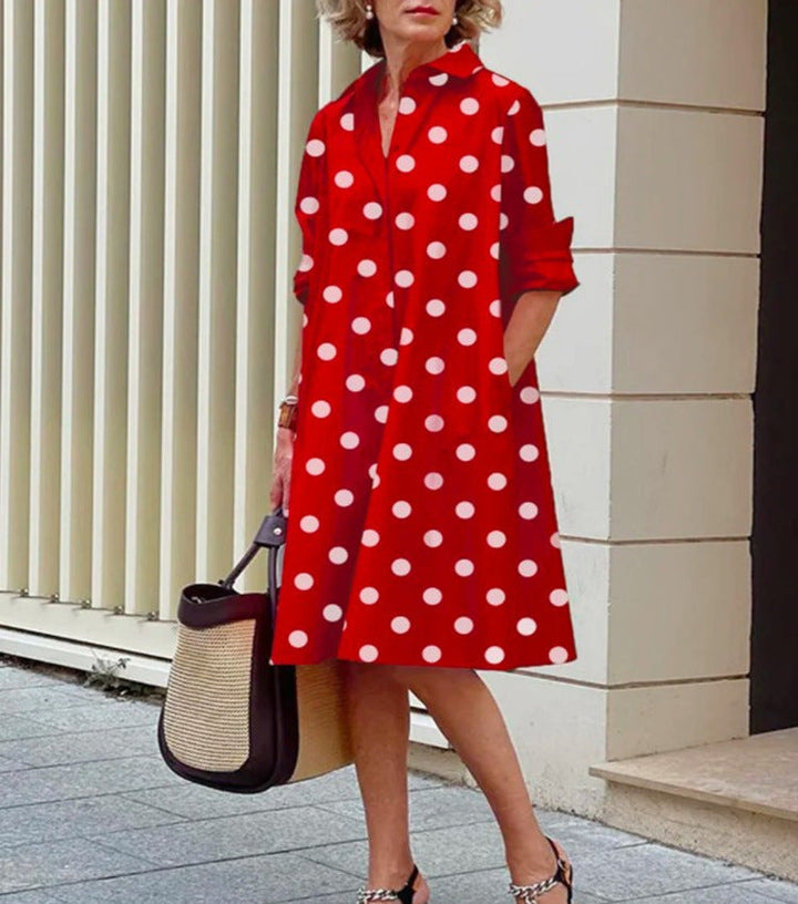 Chemisier midi donna, taglio fluido, ideale per look quotidiani estivi. Eleganza casual e comfort.