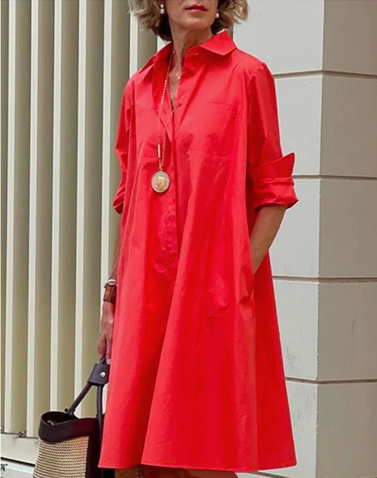 Abito midi casual donna, perfetto per il giorno. Vestito comodo, stile fluido, moda femminile.
