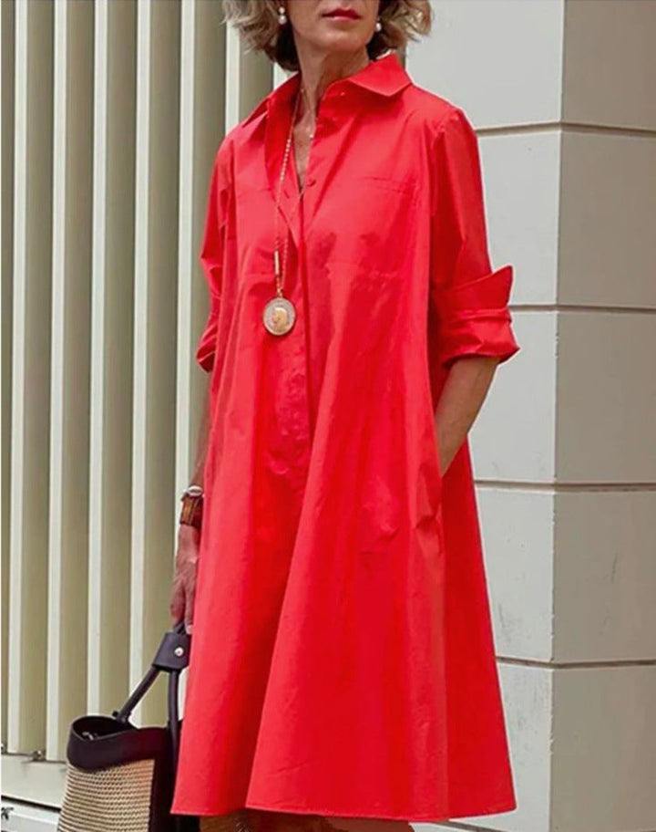 Abito midi casual donna, perfetto per il giorno. Vestito comodo, stile fluido, moda femminile.