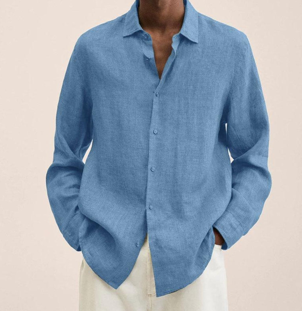 Moda uomo: camicia elegante e confortevole, maniche lunghe, ideale per ogni stagione e stile.