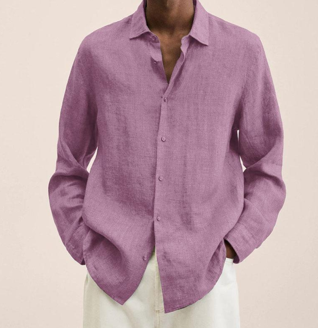 Camicia classica da uomo, per un abbigliamento elegante e traspirante, perfetta tutto l'anno.