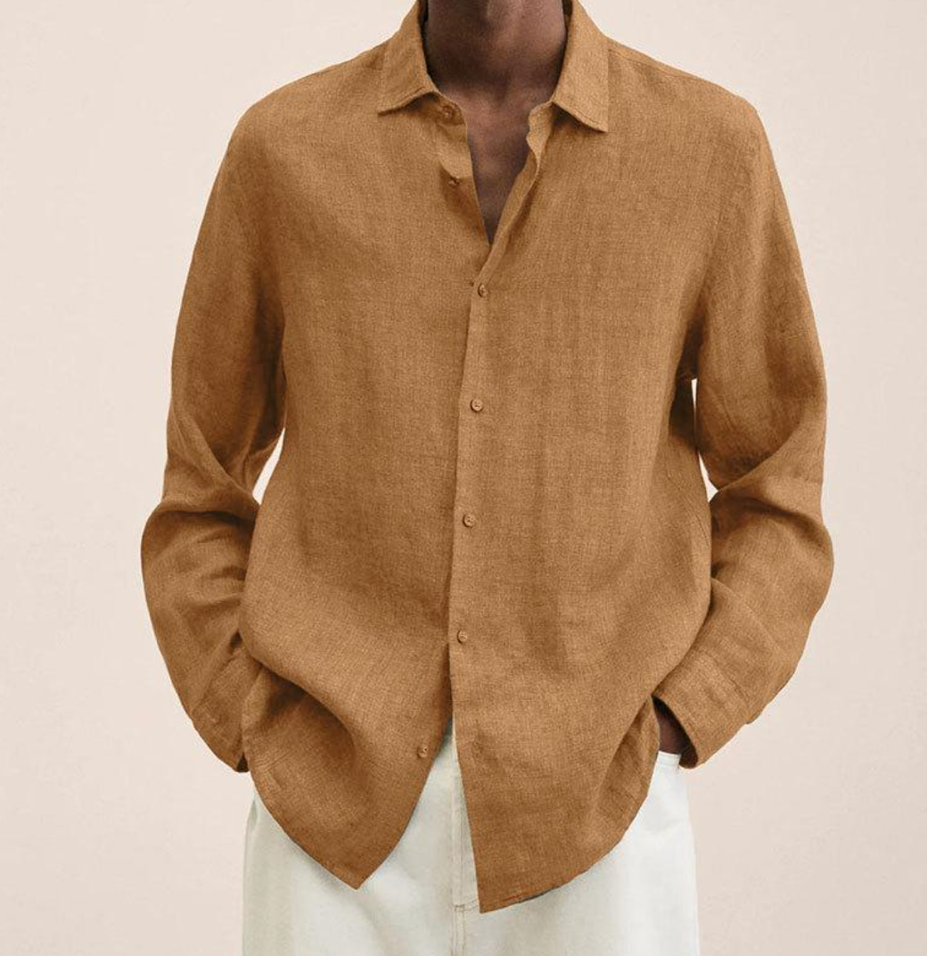 Abbigliamento uomo: camicia classica a maniche lunghe, elegante e casual, per ogni occasione.