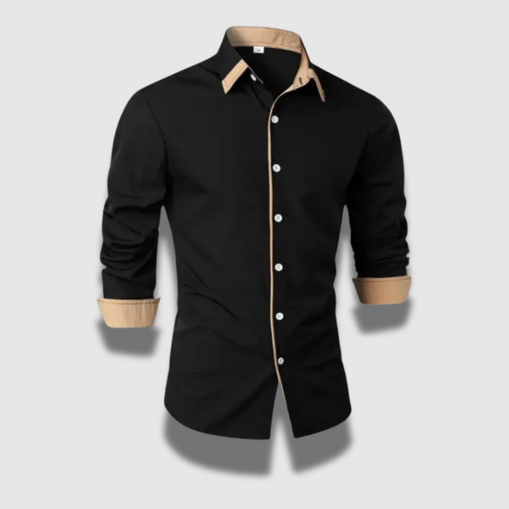 Modello camicia uomo slim fit, con bottoni, tessuto traspirante. Ideale per giornate calde e look raffinati.