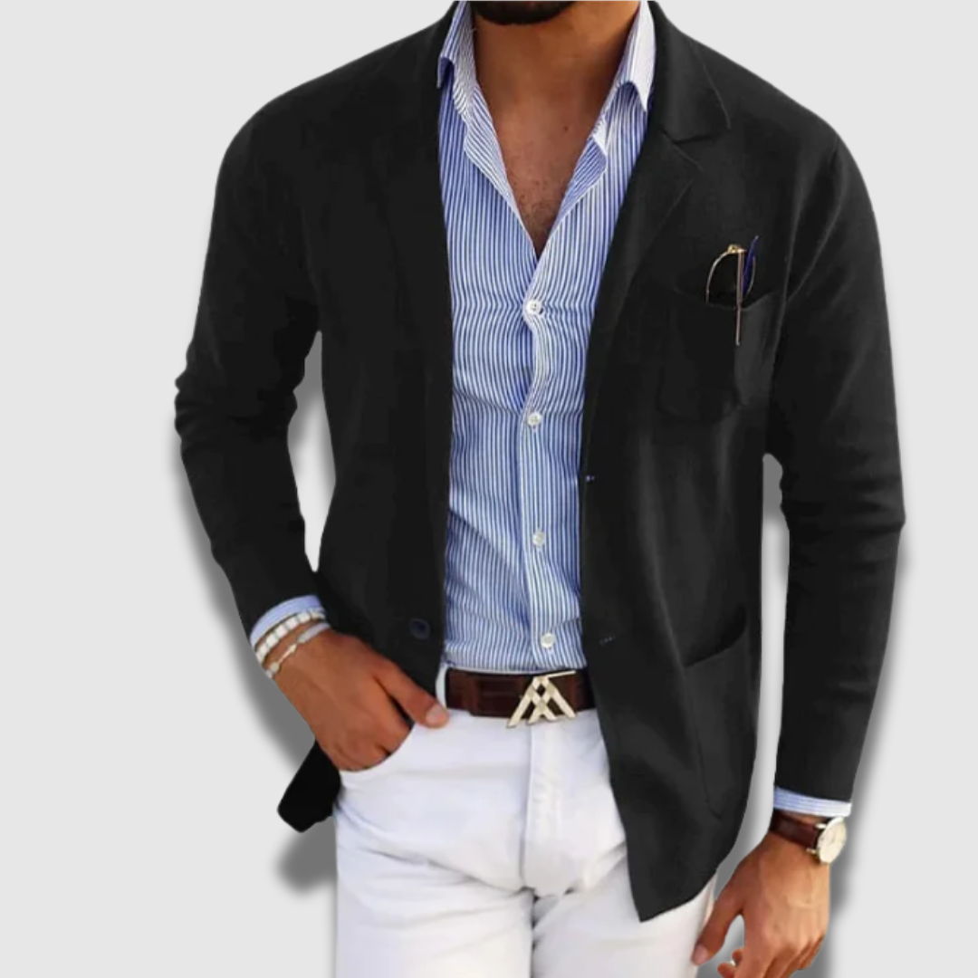 Giacca uomo blazer slim fit, sartoriale, perfetta per look smart casual o formale maschile.