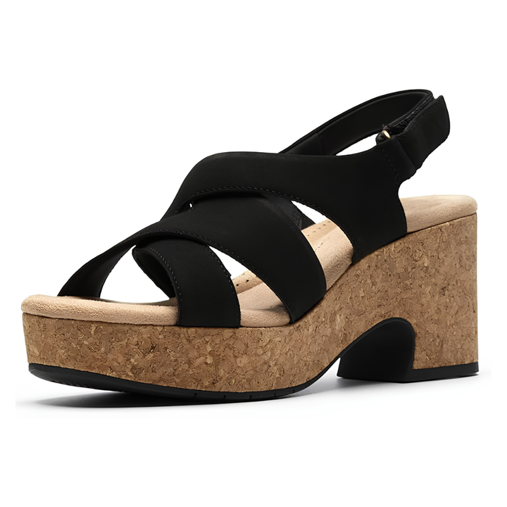 Sandali con zeppa donna in pelle, ideali per look casual chic. Comfort e stile per ogni giorno.