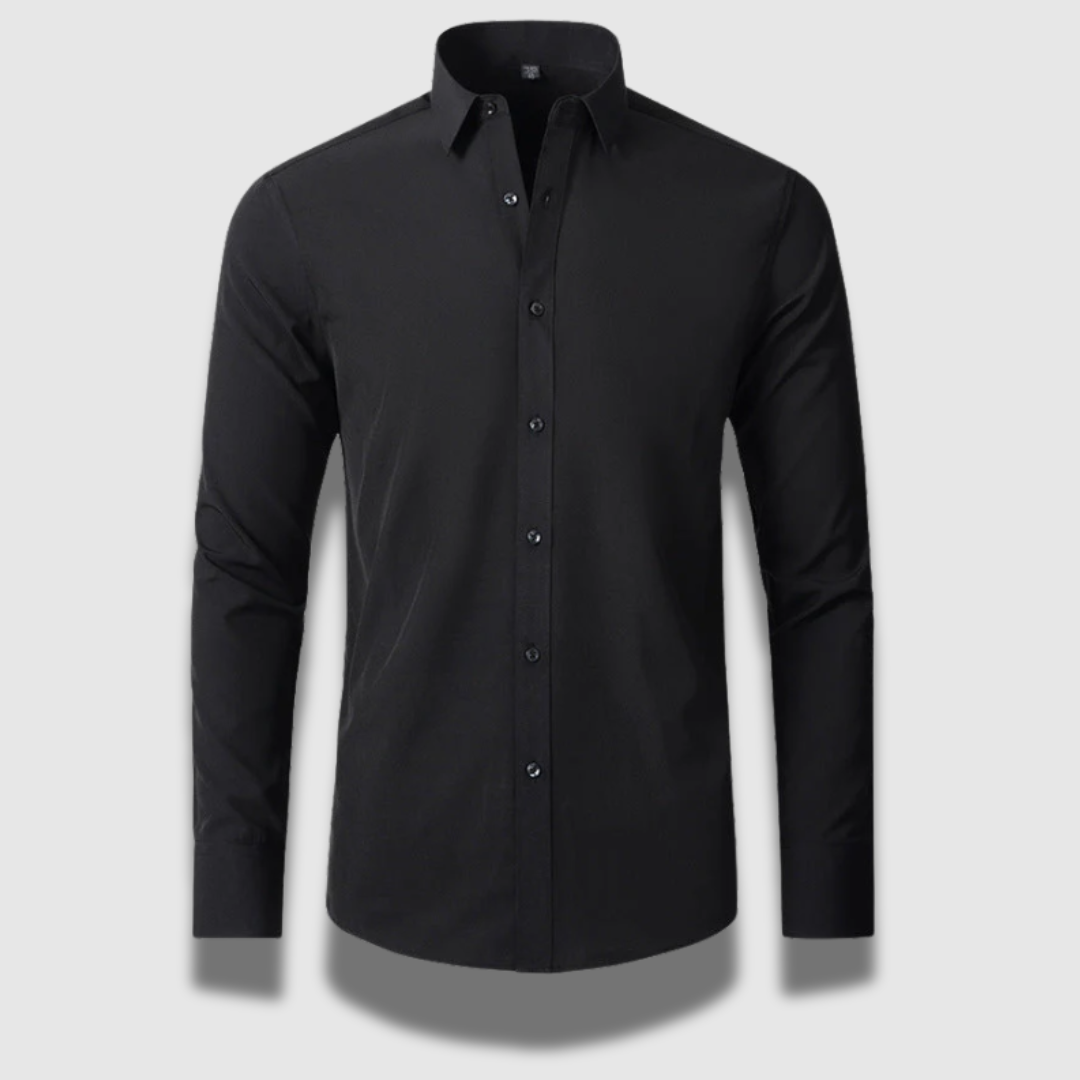 Camicia grigia uomo elegante, elasticizzata e antipiega, ideale per ufficio e look formali.