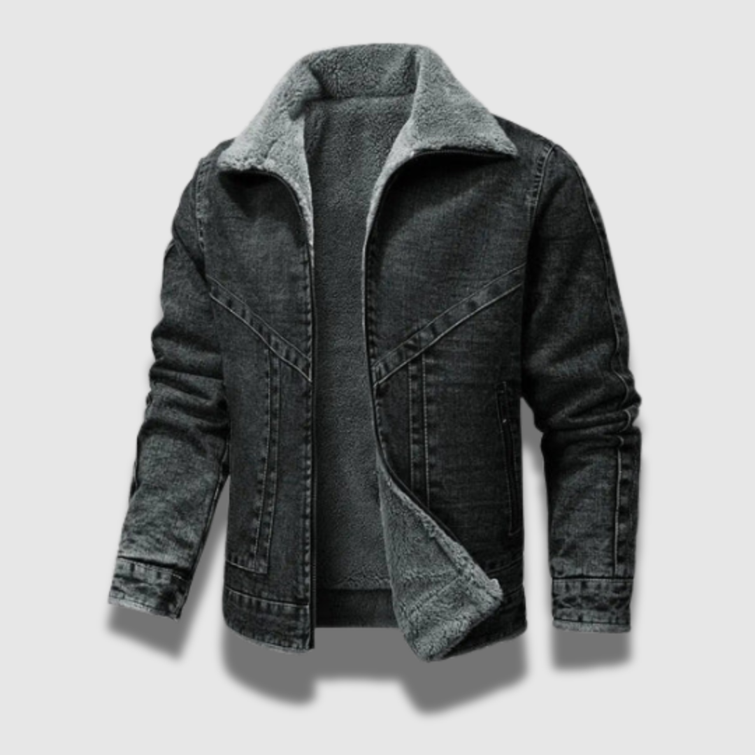 Giacca biker uomo grigia, robusta e versatile, perfetta per stile urbano casual in primavera e autunno.