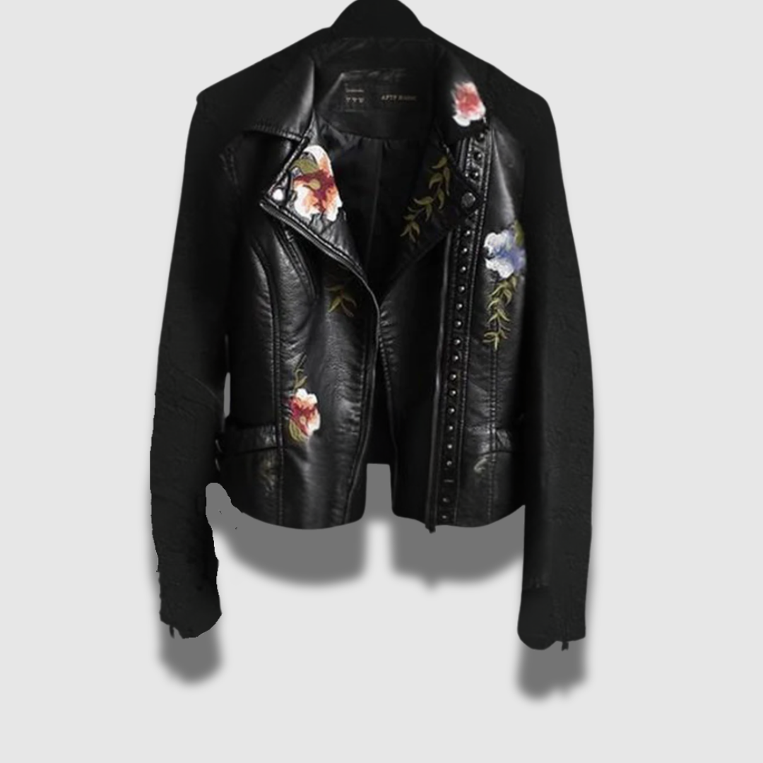 Giacca donna floreale con stampa vivace, perfetta per occasioni casual ed eleganti in primavera ed estate.