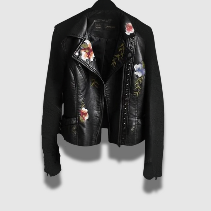 Giacca donna floreale con stampa vivace, perfetta per occasioni casual ed eleganti in primavera ed estate.