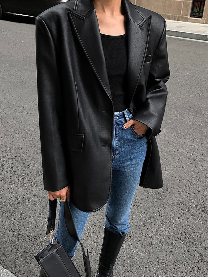 Blazer donna oversize versatile, per abbigliamento femminile moda, look casual ed elegante.
