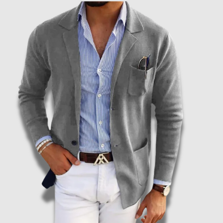 Blazer uomo da ufficio formale, giacca sartoriale moderna per un abbigliamento professionale sofisticato.