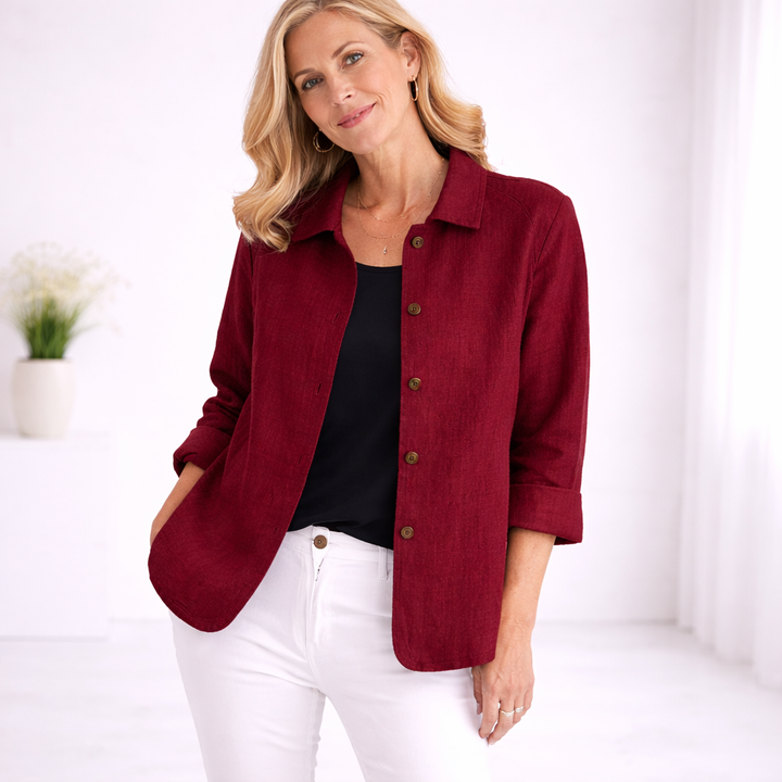 Maglia lunga donna casual chic per primavera e autunno. Top con bottoni, maniche lunghe e abbottonatura.