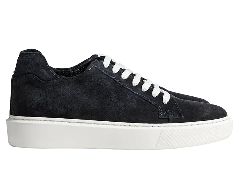 Sneakers rialzate nere da uomo per aumentare l'altezza e un look casual-elegante con comfort assicurato.