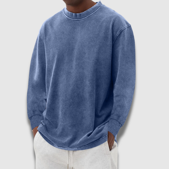 Felpa uomo con maniche lunghe, design pulito per un look casual e comodo. Ideale per le stagioni più fresche.