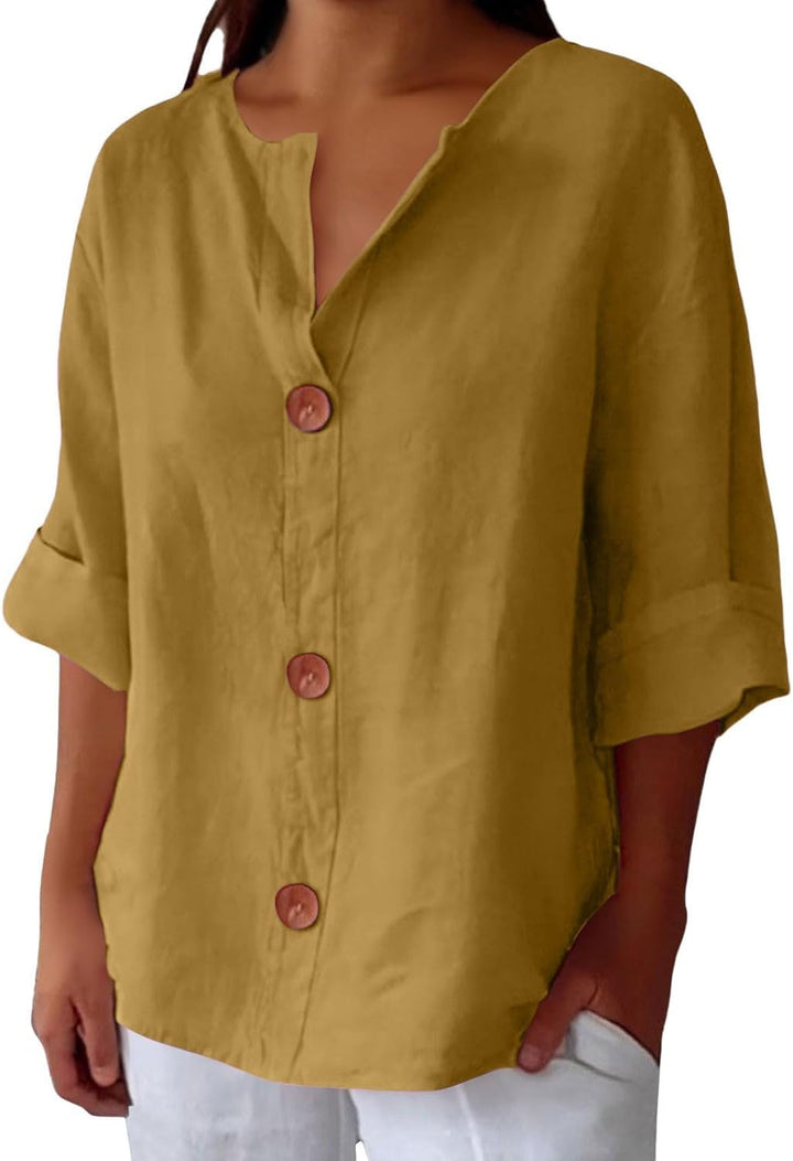 Blusa donna leggera e comoda, abbigliamento versatile per la primavera/estate.