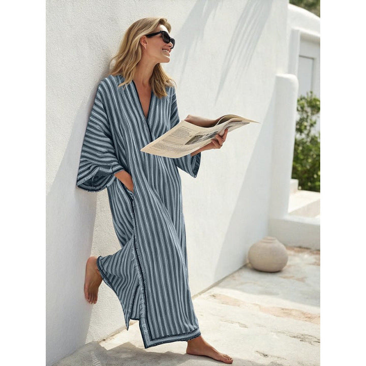 Vestito lungo donna casual, stile fluido e leggero per l'estate, stampe boho.
