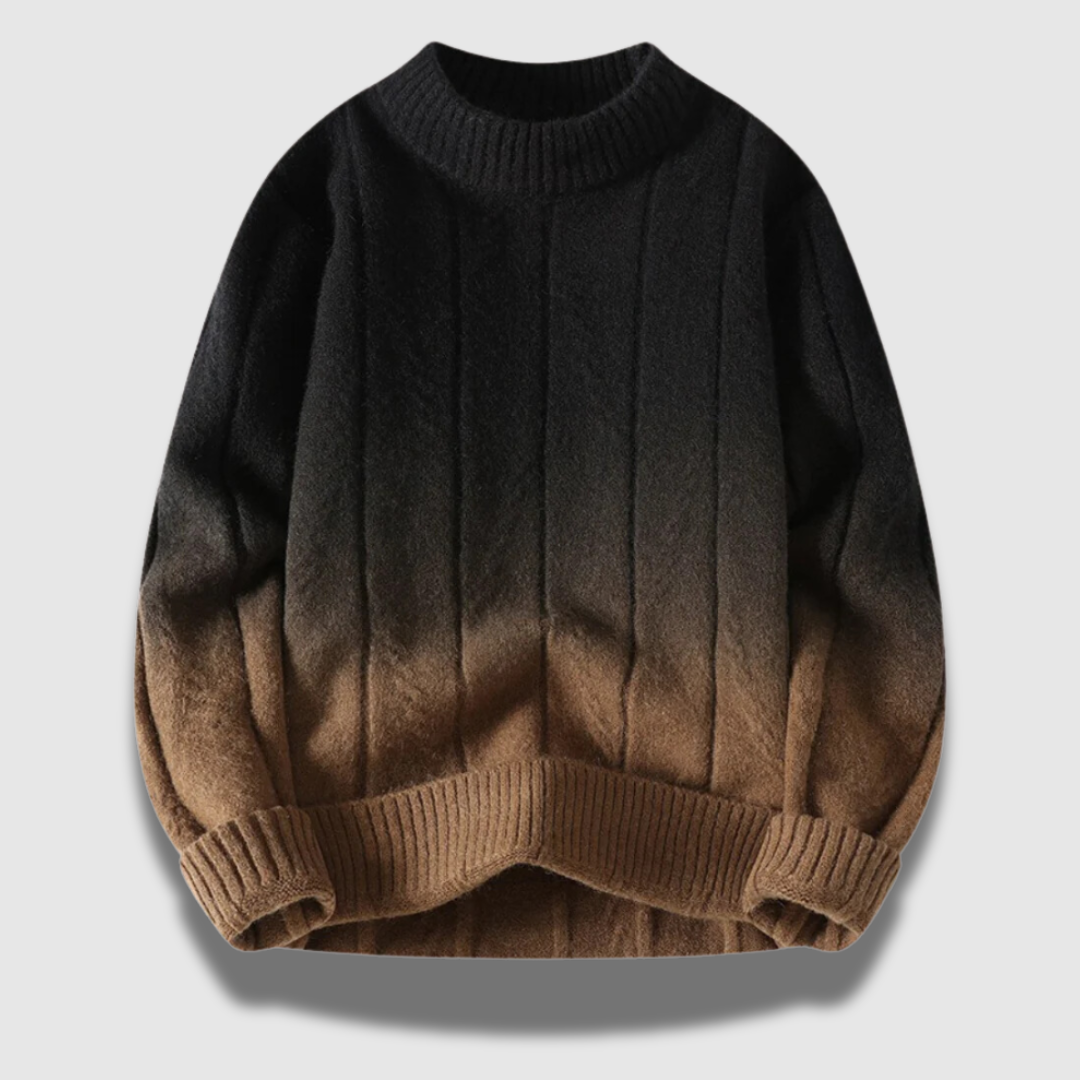 Maglieria uomo casual chic, maglione sfumato dal comfort elevato, ideale per le giornate fredde.