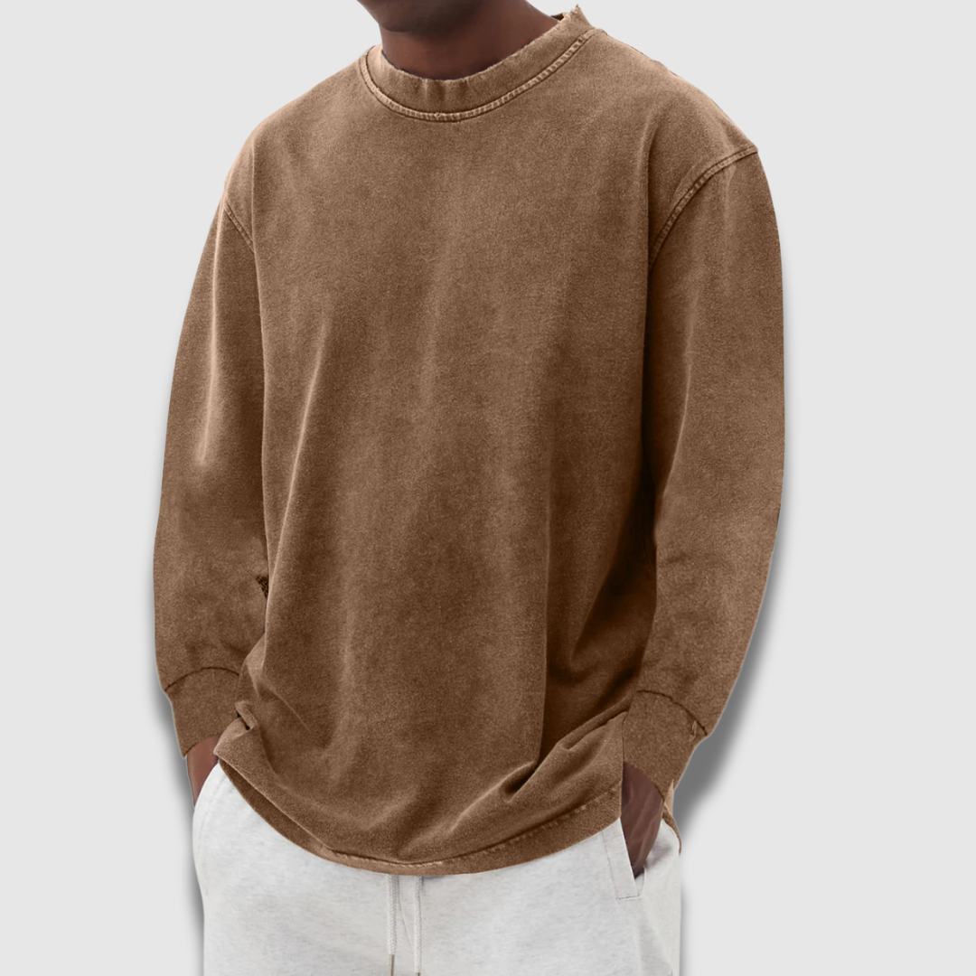 Modello felpa uomo a maniche lunghe, vestibilità comoda. Capo versatile per autunno/inverno e stile quotidiano.