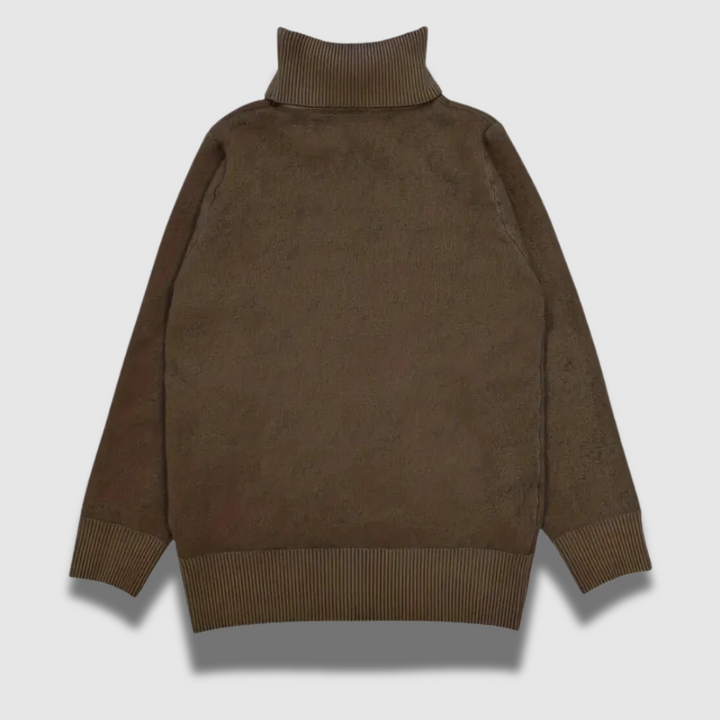 Maglione dolcevita da donna, ideale per l'inverno. Offre calore e uno stile moderno ed elegante. Abbigliamento moda.