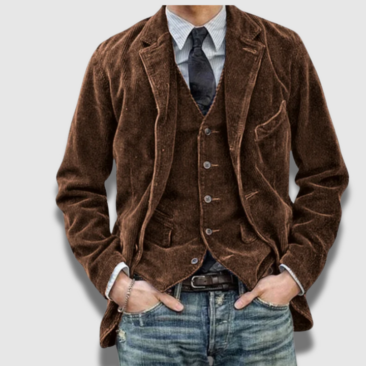 Gilet uomo vintage sartoriale, capo elegante per completare un outfit formale o casual chic maschile.