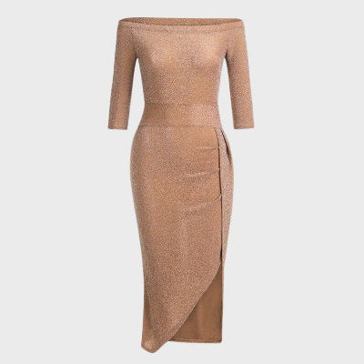 Vestito bodycon spennato autunnale da donna, perfetto per look casual o outfit da sera. Veste la figura curvy.