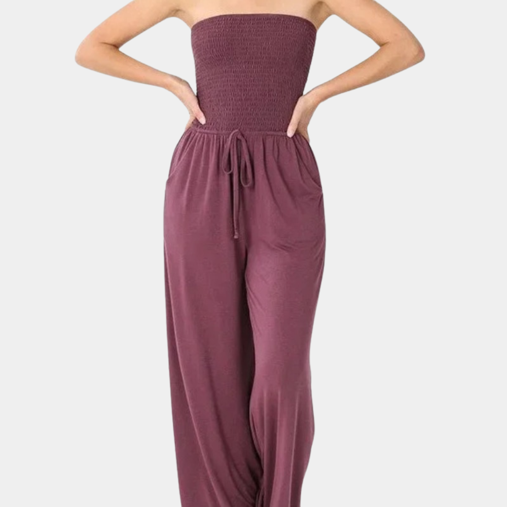 Tuta estiva casual da donna senza spalline, perfetta per primavera estate e vacanze comode e stilose.