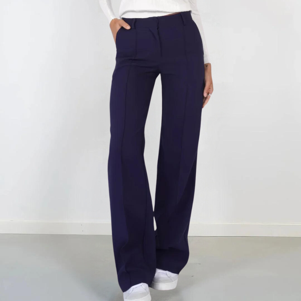 Moda donna: pantaloni a vita alta e gamba larga, stile elegante e comodo. Perfetti per ogni occasione.