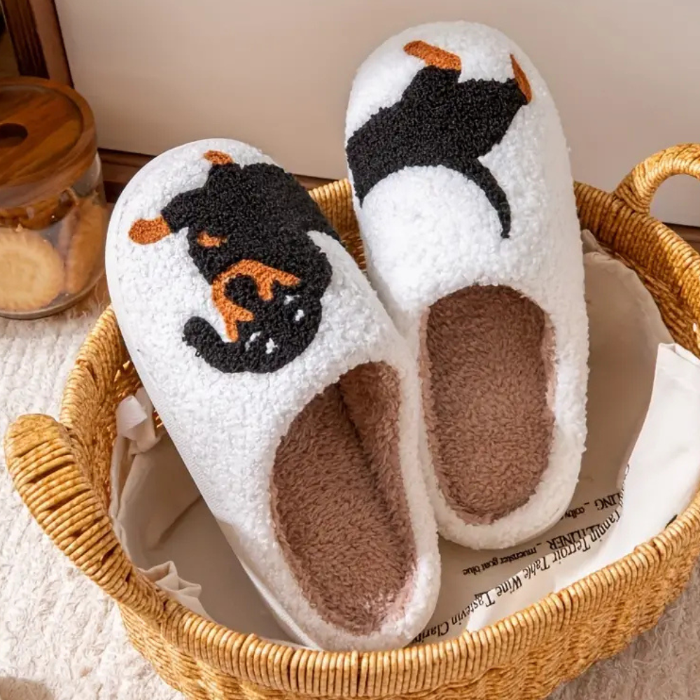 Comode pantofole da donna, design bassotto per il massimo calore e comfort a casa.