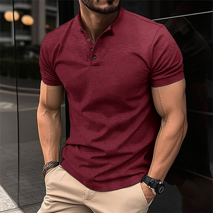 Polo uomo con colletto abbottonato, design classico e moderno, ottima per la moda maschile primavera/estate.