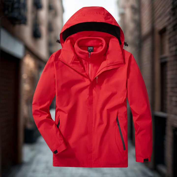 Giacca impermeabile donna 3-in-1 per outdoor, versatile e multistagionale, perfetta per trekking e uso casual.