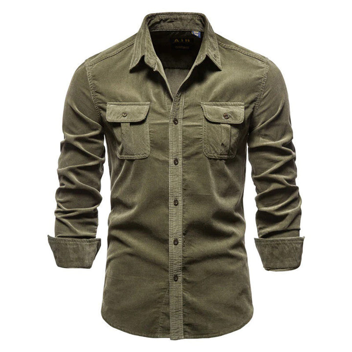Moda maschile: camicia uomo a maniche lunghe, texture unica per un look estivo elegante e moderno.
