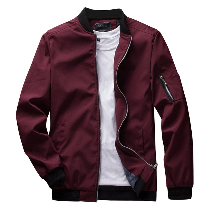 Bomber uomo leggero con zip, giacca outerwear versatile per look casual in primavera e autunno.
