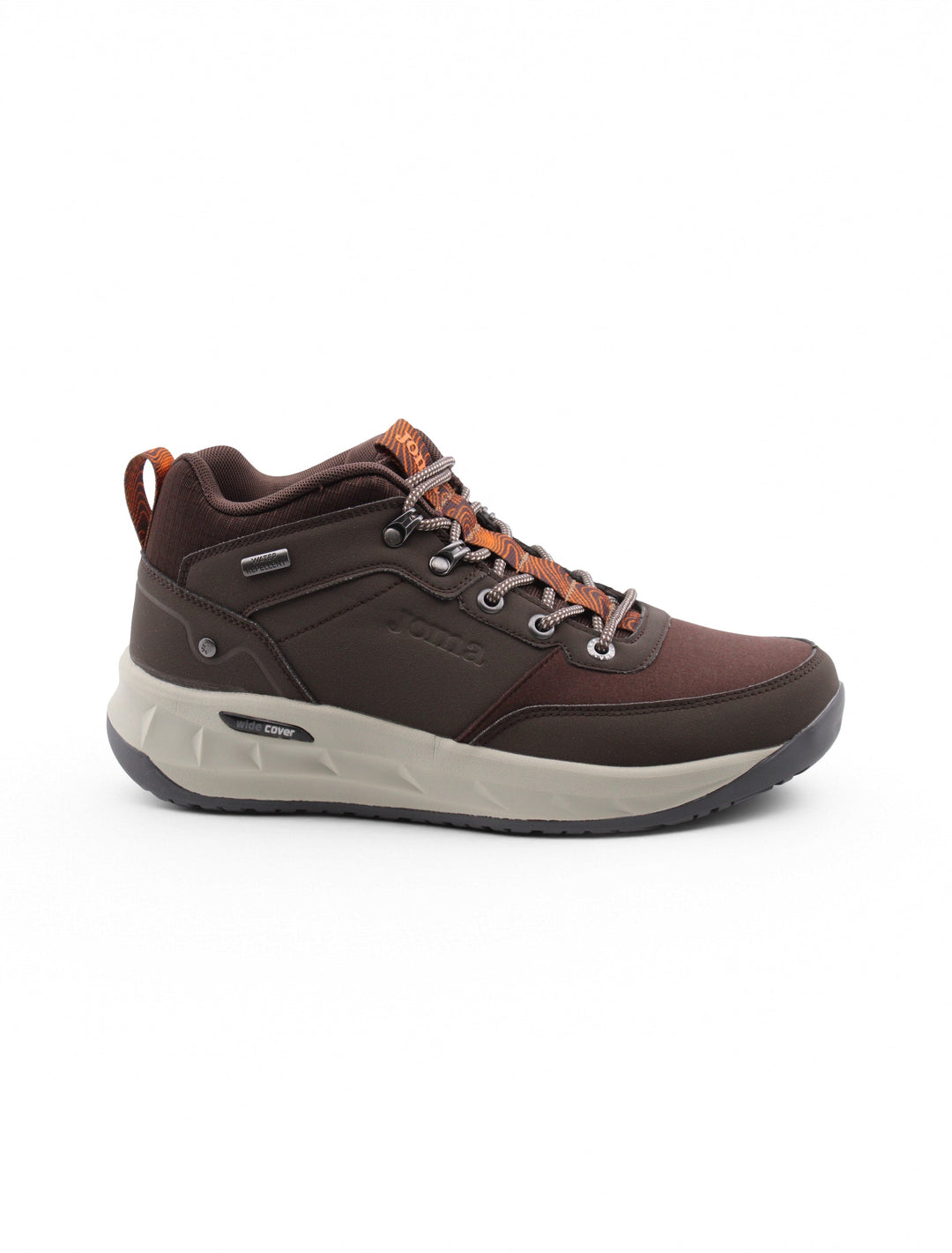 Eleganti sneakers alte da uomo marroni, impermeabili, con lacci. Calzature comode e di moda per ogni occasione.