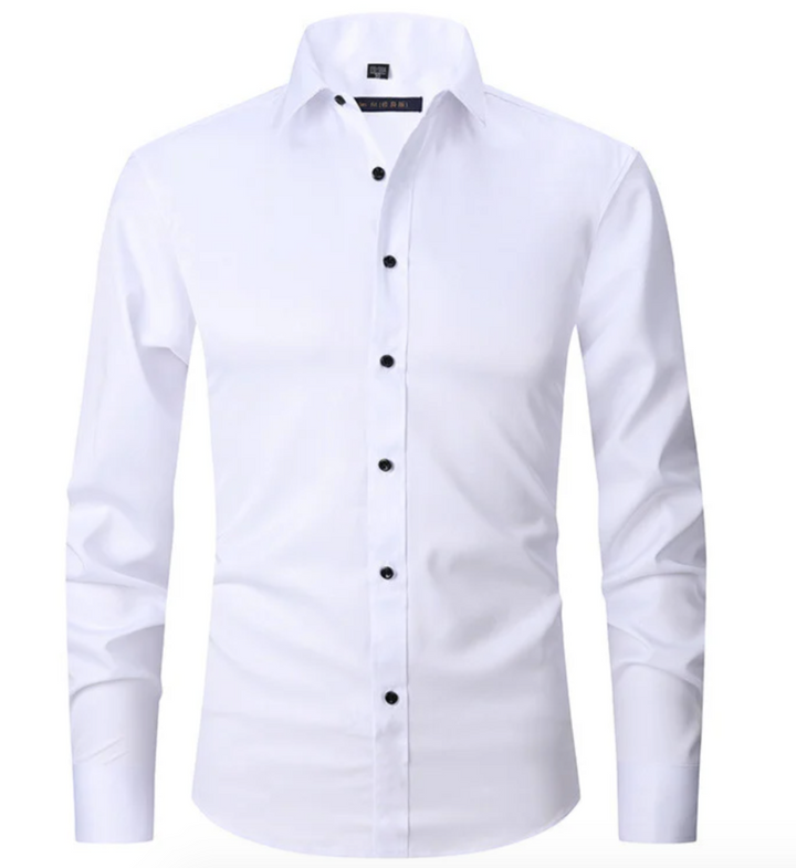 Moda uomo: camicia flessibile e anti-piega, design versatile per uno stile casual o formale. Comfort in movimento.