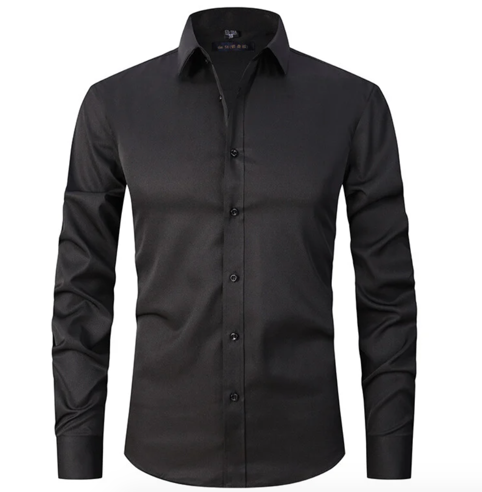 Camicia uomo elasticizzata, vestibilità flessibile per ogni occasione. Ideale per look casual o formali, comfort garantito.