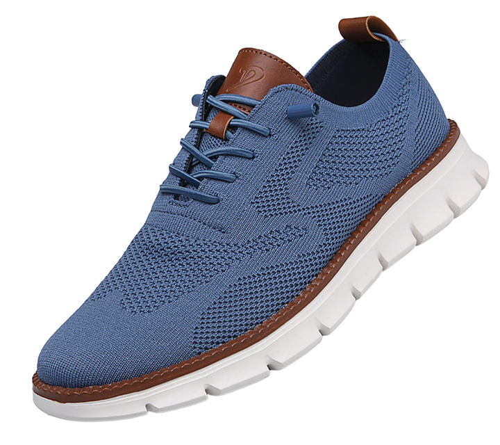 Scarpe comfort uomo nere con supporto ortopedico, perfette per stile urbano. Calzature casual e moda uomo.