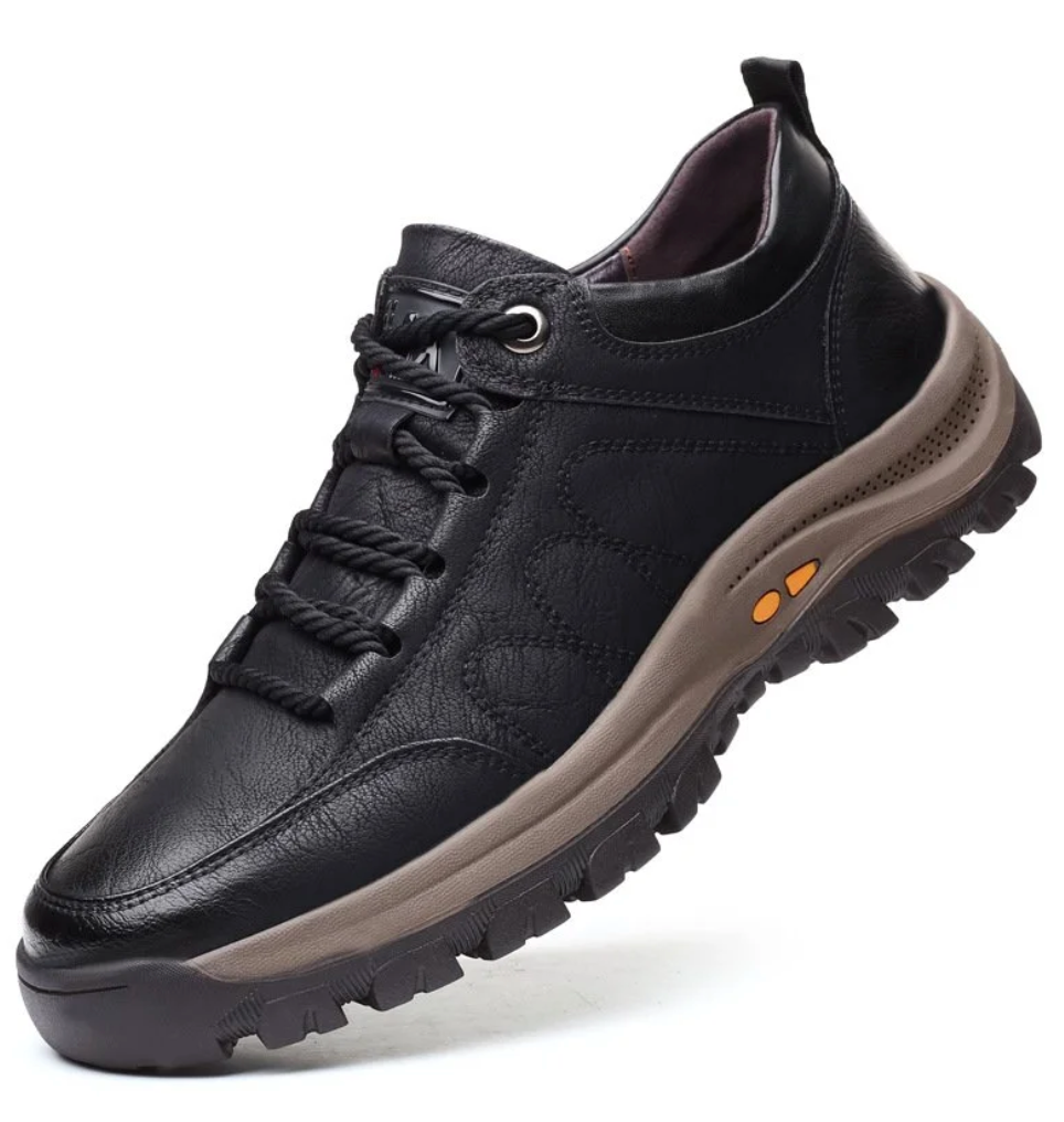 Scarpe ortopediche uomo marroni, design elegante e supporto plantare avanzato per comfort duraturo.