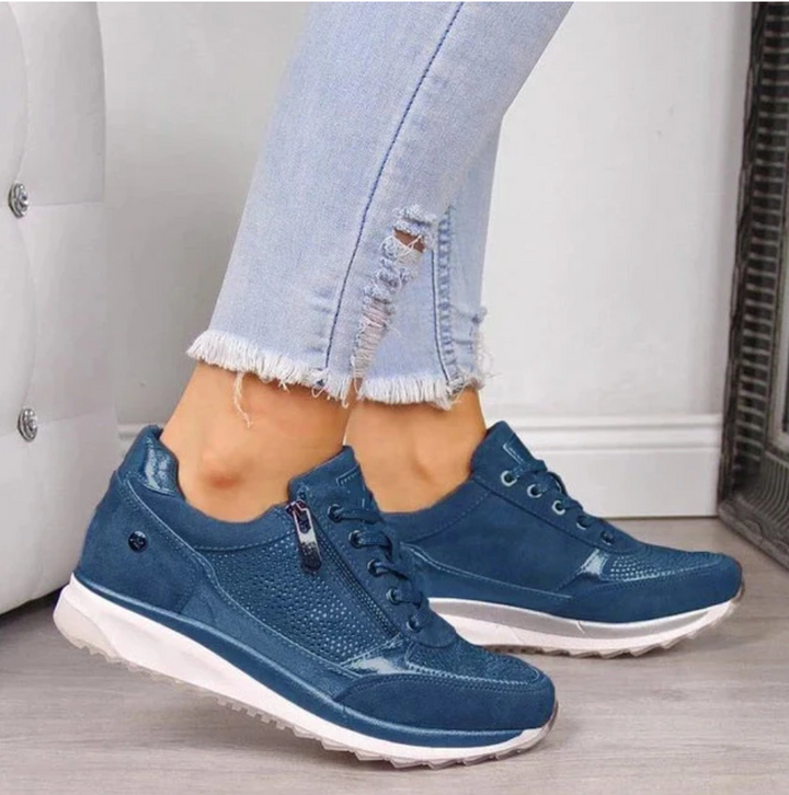 Scarpe sportive donna traspiranti e antiscivolo, ideali per passeggio e benessere del piede.