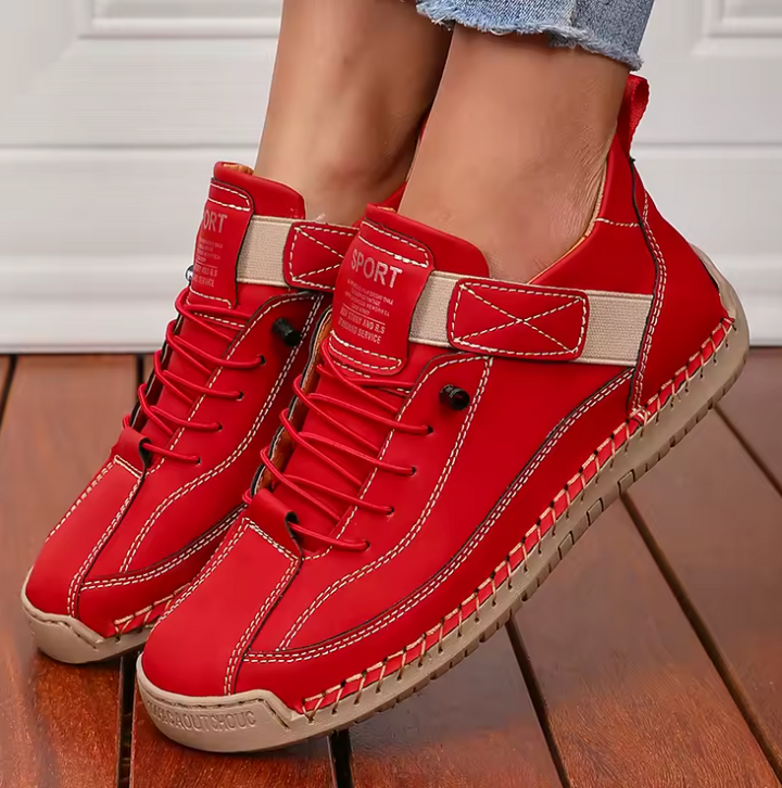 Scarpe ortopediche eleganti donna, comfort superiore, supporto plantare per dolori piedi e salute.