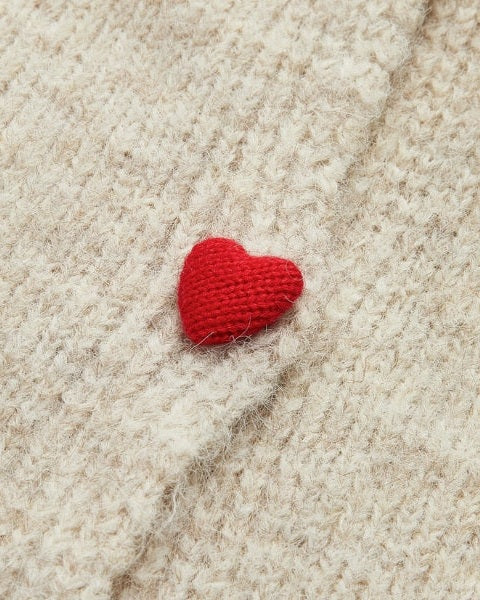 Cardigan donna taglia unica, bottoni a cuore. Calore e stile per l'abbigliamento autunno inverno.