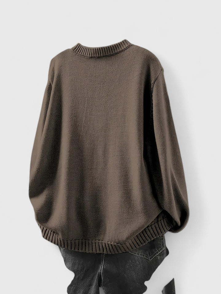 Cardigan elegante donna con bottoni discreti, vestibilità ampia e confortevole, ideale per inverno.