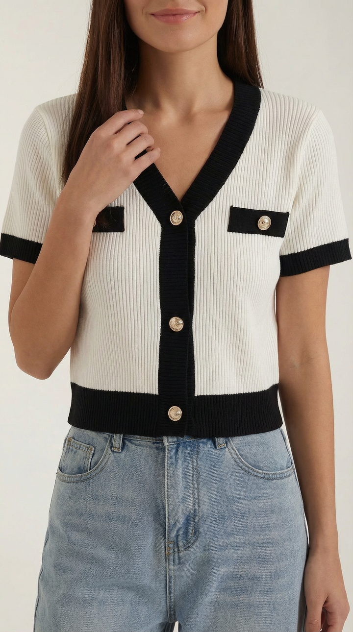 Moda primavera/estate: cardigan cropped a maniche corte, aggiungi stile al tuo guardaroba.